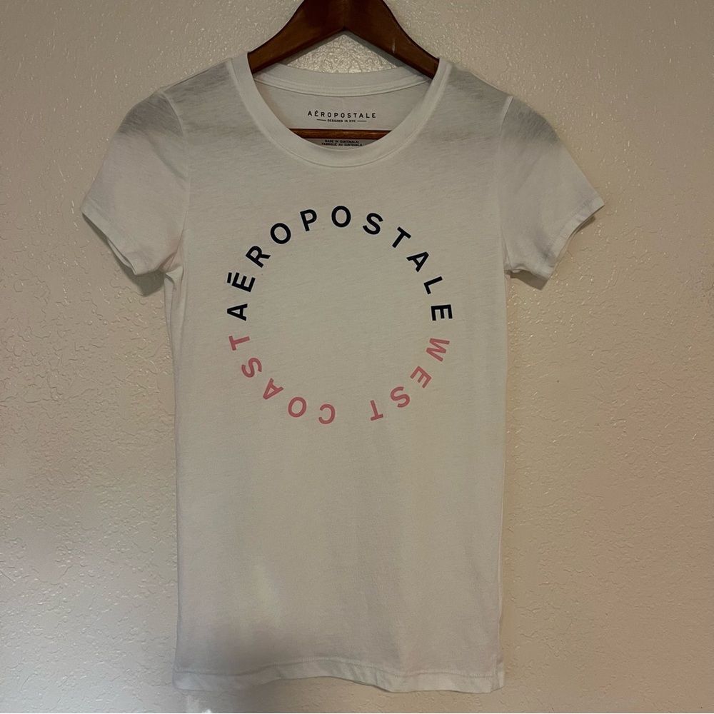 Aeropostale West Coast Semi Sheer White Tee Shirt. Size Small Great Condition!!